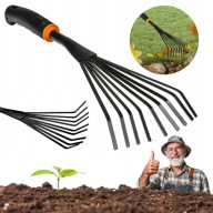 MIOTŁO GRABKI WACHLARZOWE OGRODOWE METALOWE MAŁE DO PIELĘGNACJI OGRODU