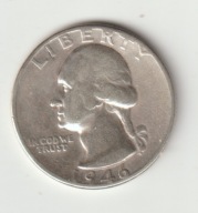 USA 25 centow 1946 srebro 0.900 ladny stan