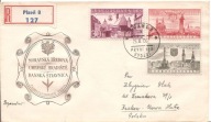 CZECHOSŁOWACJA -koperta FDC - erka obieg 1957 rok do NOWA HUTA