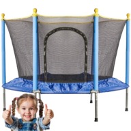 TRAMPOLINA OGRODOWA DLA DZIECI DO ZABAWY FITNESS 140CM + SIATKA OCHRONNA