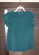 Ciemnozielona bluzka z falbanką Shein rozmiar 38 nowa bez metki