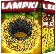 LAMPKI CHOINKOWE 500LED 32,7m ZEWNĘTRZNE WEWNĘTRZNE BIAŁE CIEPŁE ŚWIĄTECZNE