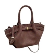 Torebka nowa zamszowa tote mała czekoladowa crossbody vintage