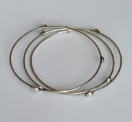 Srebrna stara bransoletka trzy kółka