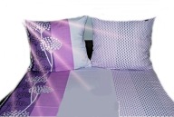 pościel z bawełny 200x220 + 2x70x80 zamek B 196-1 Pasy wrzos dmuchawce