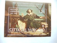 Blok 371 550 Rocznica Mikołaja Kopernika kas FDC Watykański