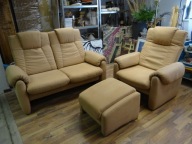 ZESTAW LUXFORM / 3 x RELAX / SOFA 2 + FOTEL + PUF