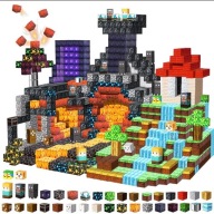 KLOCKI MAGNETYCZNE KOSTKI MINECRAFT STEM 300 SZT ELEM. DUŻY ZESTAW PREZENT