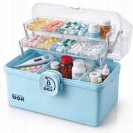 POJEMNIK APTECZKA ROZKŁADANA PRZENOŚNA ORGANIZER NA LEKI LEKARSTWA