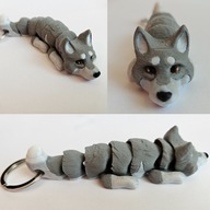 Brelok Pies Husky syberyjski szary piesek brelok do kluczy Żówiarnia 3D
