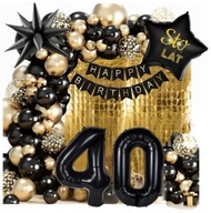ZESTAW BALONÓW NA 40 URODZINY DEKORACJA GIRLANDA ŚCIANKA KURTYNA XXL