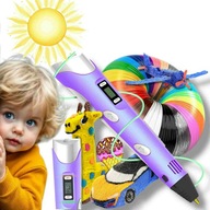 Długopis 3D dla dzieci + 160m wkładów PLA ABS – drukarka 3D do rysowania