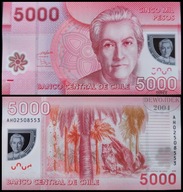 BNB - CHILE 5000 Pesos 2009 AH # P163a # POLIMER # UNC