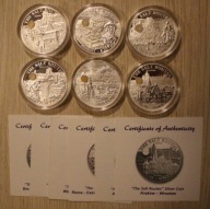 SZLAK SOLNY - 20 KWACHA 2009 MALAWI - 6 x 1 OZ, PROOF, 6 SZTUK, CERTYFIKATY