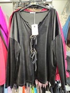 Bluzka czarna welur Livans r. Uni, Italy !!!