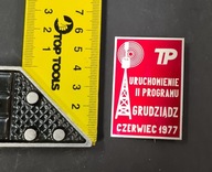 pamiątkowa przypinka wyd z okazji uruchomienia II Progr. tvp w Grudziądzu