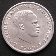 Rwanda 1 frank 1969 - stan menniczy -