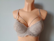 Śliczny biustonosz beżowy z cyrkonią typu Swarovski 80B