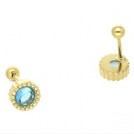 65285 Kolczyki złota stal chirurgiczna piercing kryształki