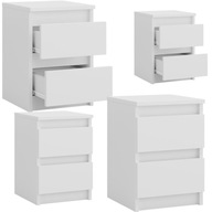 SZAFKA NOCNA BIAŁA WĄSKA DWIE SZUFLADY 30CM SYPIALNIA SALON BIURO