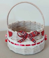 Koszyk z bawełnianego sznurka, wyplatany, Wielkanoc, wiosna