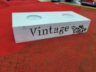 rustykalny świecznik drewniany świecznik na tealighty vintage upcykling