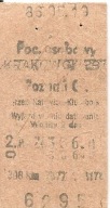 BILET KOLEJOWY -KRAKÓW GŁÓWNY -POZNAŃ GŁÓWNY -OSOBOWY -1986 ROK