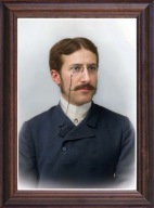 Obraz Adam Ostaszewski portret w drewnianej ramie ze szkłem