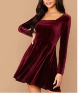 glamour AKSAMITNA WELUROWA aksamit bordo retro