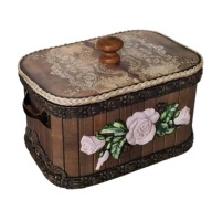 POJEMNIK PUDEŁKO BAMBUSOWY KOSZ z pokrywą 21 x 15 x 12,5