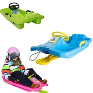 PLASTIKOWE SANKI ŚLIZG Z KIEROWNICĄ I SZNURKIEM DLA DZIECI NA ZIMĘ