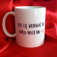 Kubek handmade z humorystycznym napisem