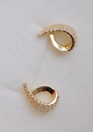 kolczyki pętelki cyrkonie w pozłacanym srebrze 925