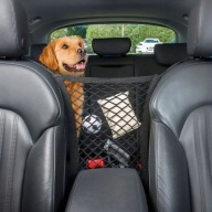 Organizer samochodowy 2w1 – siatka + bariera dla psa, między fotele