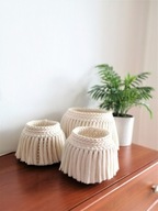 MAMAJASTUDIO BOHO Kosz,koszyk z frędzlami, duży kosz 20x15cm.