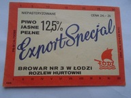 STARE ETYKIETY NA BUTELKĘ PIWO JASNE BROWAR ŁÓDŹ + ZŁOTY ZDRÓJ POZNAŃ