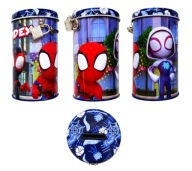 METALOWA SKARBONKA Puszka SPIDEY SPIDERMAN MARVEL z Kłódką i Kluczykami