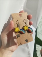 Kolczyki Gravity Falls - Gwiazdka Mabel - rękodzieło, stal nierdzewna