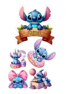 WYDRUK CUKROWY OPŁATEK NA TORT LILO I STICH STITCH + POSTACI+ TEKST