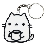 BRELOK UROCZY KOTEK Z KUBKIEM słodka figurka 3D do kluczy PREZENT KOT