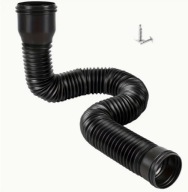 Rynna deszczowa Przedłużenie rury spustowej Elastyczna czarna