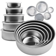 ZESTAW MISEK MISKI METALOWE KUCHENNE STAL NIERDZEWNA 1,7L KOMPLET 5 SZTUK