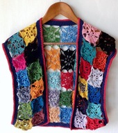 Kamizelka nowa krótka kolorowa patchworkowa Rozmiar 36/ 40