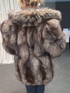 XL Eleganckie Naturalne Futro z lisów srebrnych