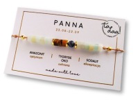 Bransoletka Znak Zodiaku PANNA KAMIENIE NATURALNE złota/ srebrna + prezent*