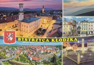 BYSTRZYCA KŁODZKA - RYNEK - RATUSZ - PANORAMA - PRĘGIEŻ - HERB