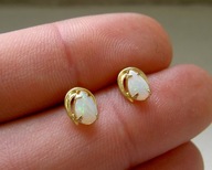 ZŁOTE KOLCZYKI Z NATURALNYMI OPALAMI