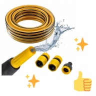 NOWY Wąż Ogrodowy 15m 1/2" PVC Z Wzmacnianym Włóknem 12mm*16mm + ZŁĄCZKI