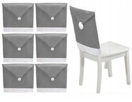 OZDOBNY POKROWIEC NA KRZESŁO CZAPKA ŚWIĘTEGO MIKOŁAJA SZARA 6 SZTUK