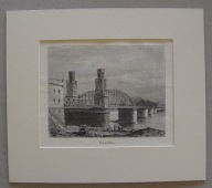 TORUŃ THORN, drzeworyt 1885, Most kolejowy